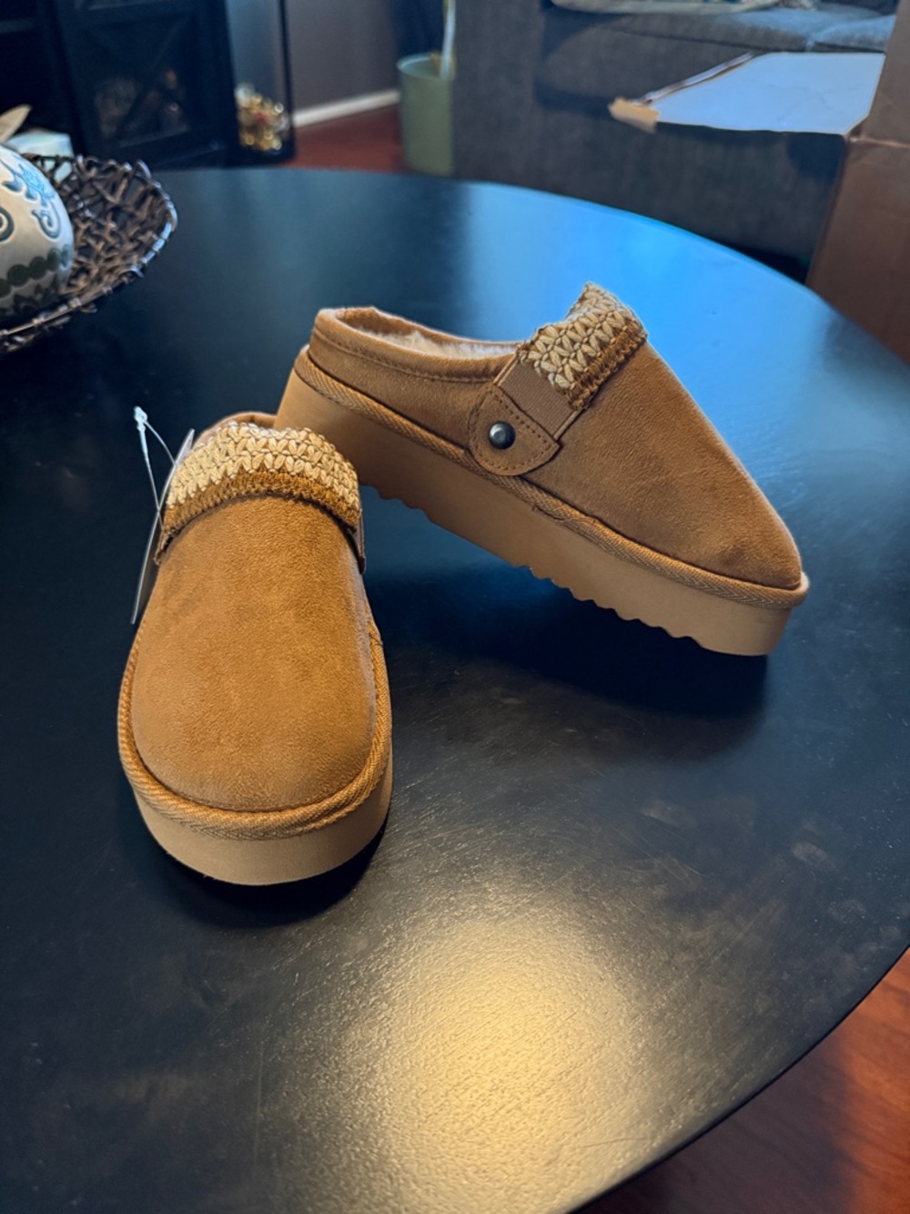 MIA Kids Tan Slip-On Platform Moccasin Shoes
